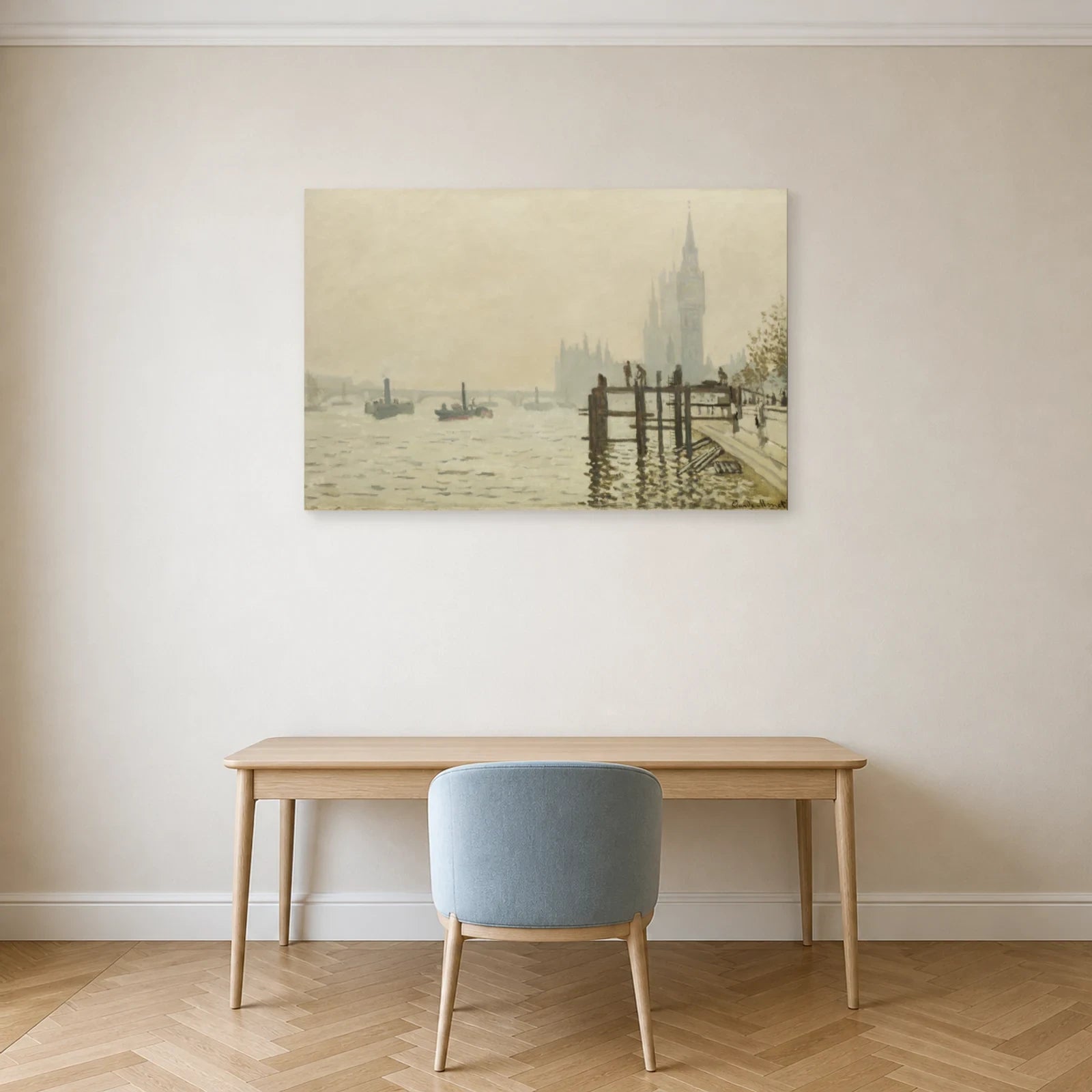 Tableau La Tamise au-dessous de Westminster – Claude Monet dans un bureau - Art Virtuoso