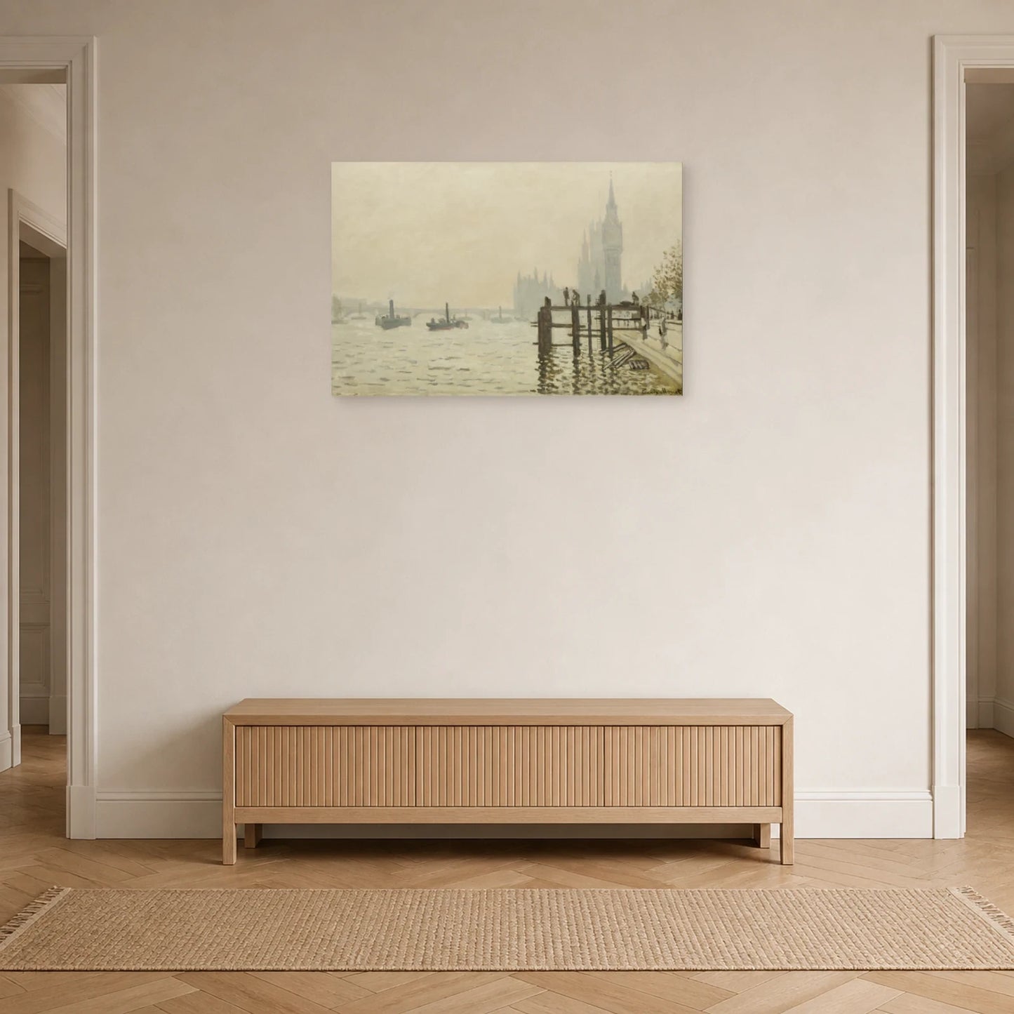 Tableau La Tamise au-dessous de Westminster – Claude Monet dans une entrée ou un couloir - Art Virtuoso