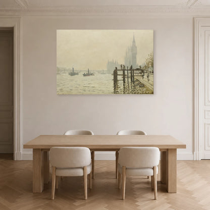 Tableau La Tamise au-dessous de Westminster – Claude Monet dans une salle à manger - Art Virtuoso