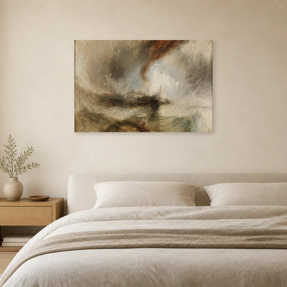 Tableau Tempête de neige : bateau à vapeur au large d’un port – William Turner dans une chambre - Art Virtuoso