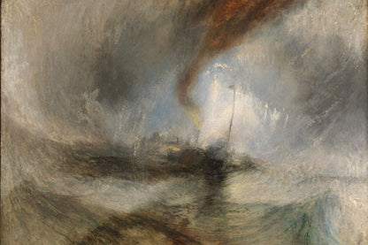 Tempête de neige : bateau à vapeur au large d’un port de William Turner – reproduction sur toile – format S