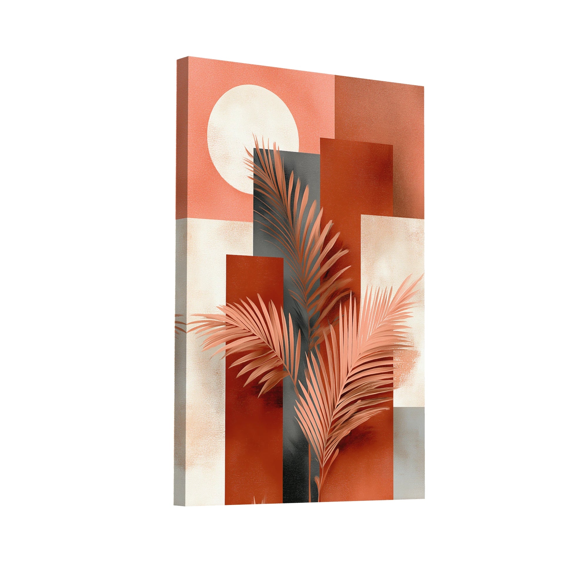 Product Hero 3D WebP Tableau Terracotta Boho 2 – Palmiers Ensoleillés - Art Virtuoso