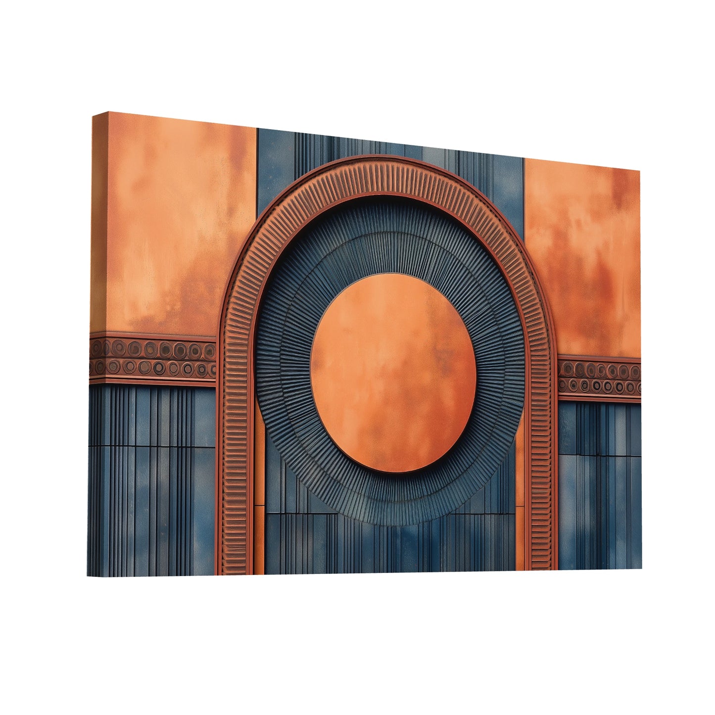 Product Hero 3D WebP Tableau Terracotta et Bleu - Art Virtuoso