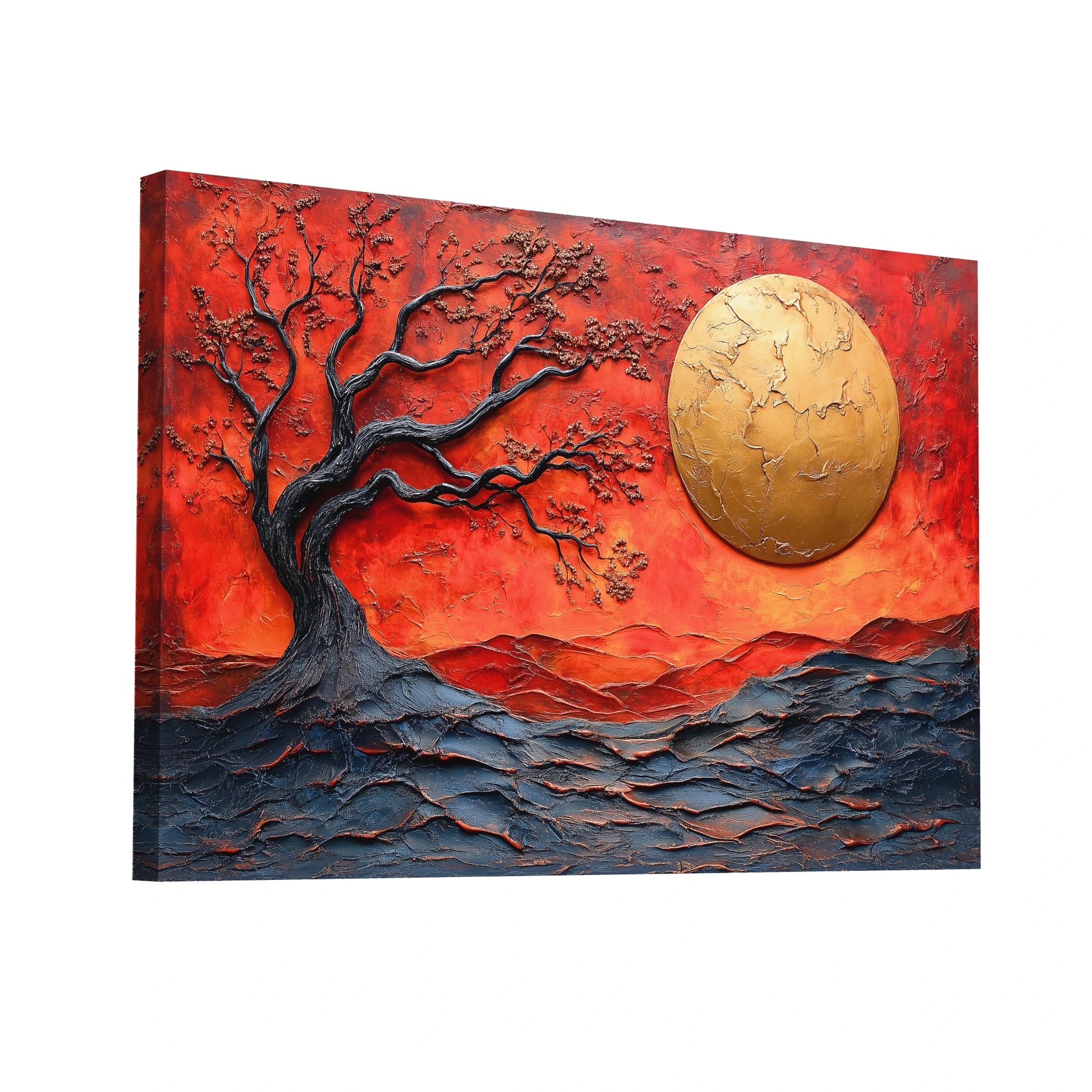 Product Hero 3D WebP Tableau Terracotta et Doré - Entre Mondes - Art Virtuoso