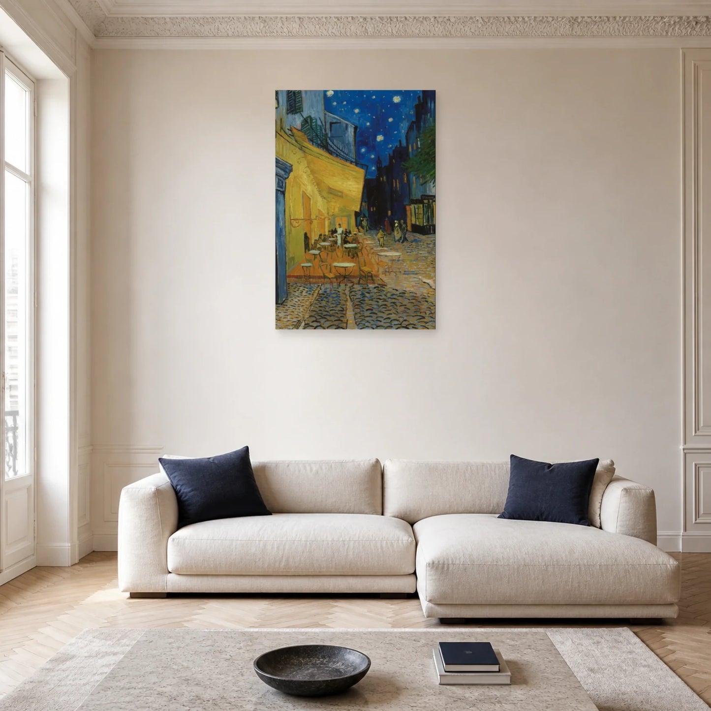 Tableau Terrasse du café le soir – Vincent van Gogh dans un salon - Art Virtuoso