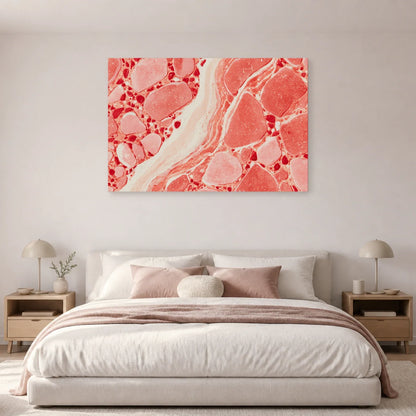 Tableau Terrazzo Rose présenté dans une chambre - Art Virtuoso