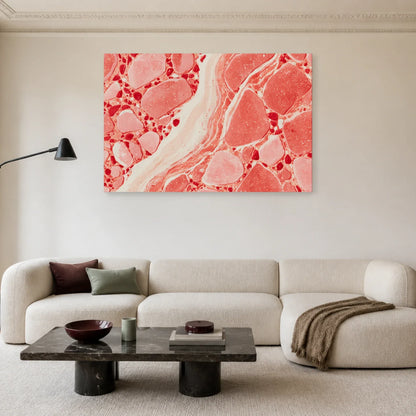 Tableau Terrazzo Rose présenté dans un salon - Art Virtuoso