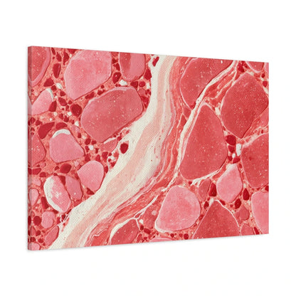 Tableau Terrazzo Rose, vue latérale de la toile avec bords imprimés - Art Virtuoso