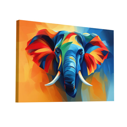 Product Hero 3D WebP Tableau Tête d'Éléphant - Couleurs Intenses - Art Virtuoso
