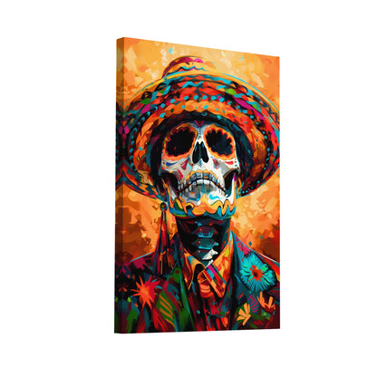 Product Hero 3D WebP Tableau Tête de Mort Mexicaine (Calavera) - Déco Pop Art et Colorée - Art Virtuoso