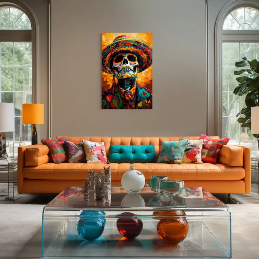 Mexican Skull Wall Art (Calavera) - Pop Art and Colorful