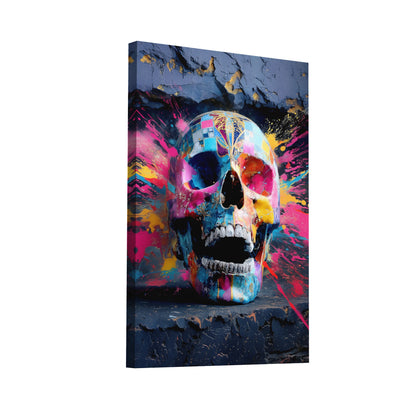 Product Hero 3D WebP Tableau Tête de Mort Multicolore - Art Virtuoso