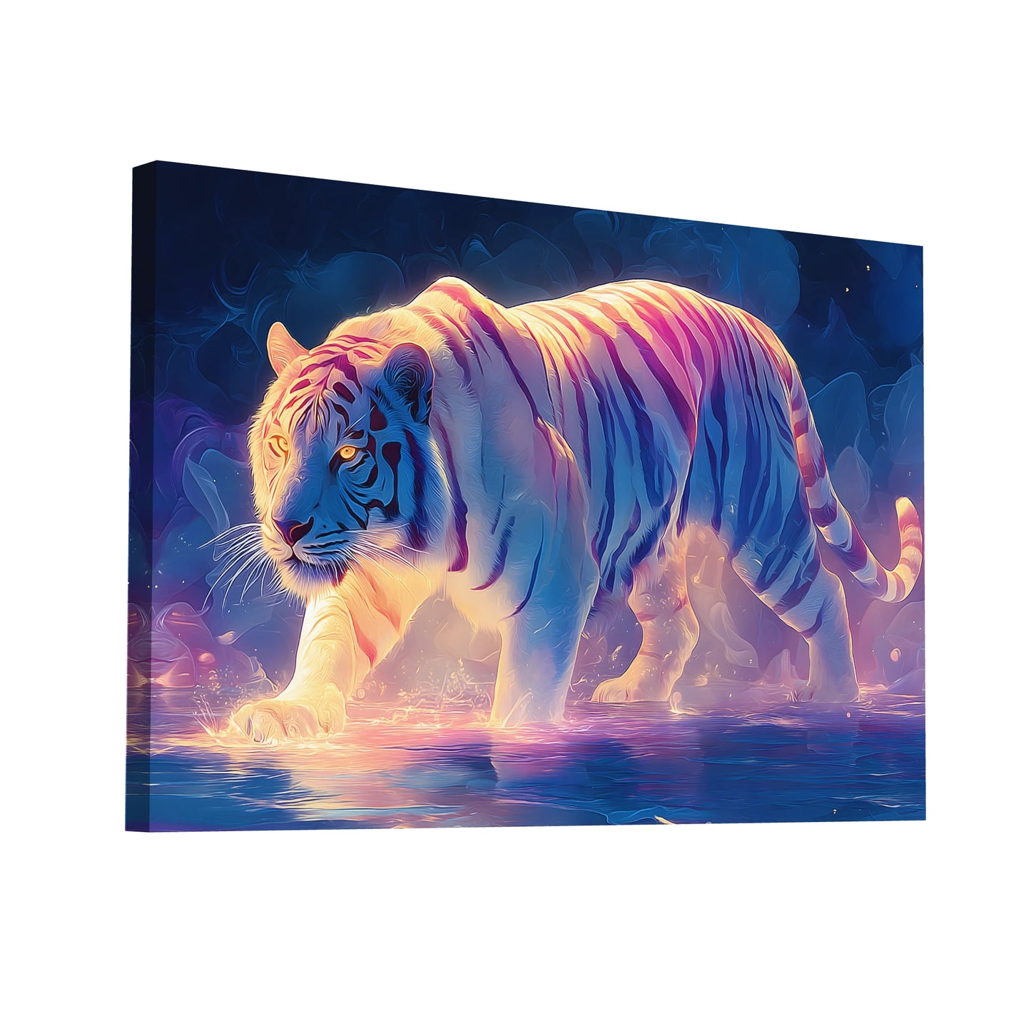 Product Hero 3D WebP Tableau Tigre Blanc : Esprit Mystique - Art Virtuoso