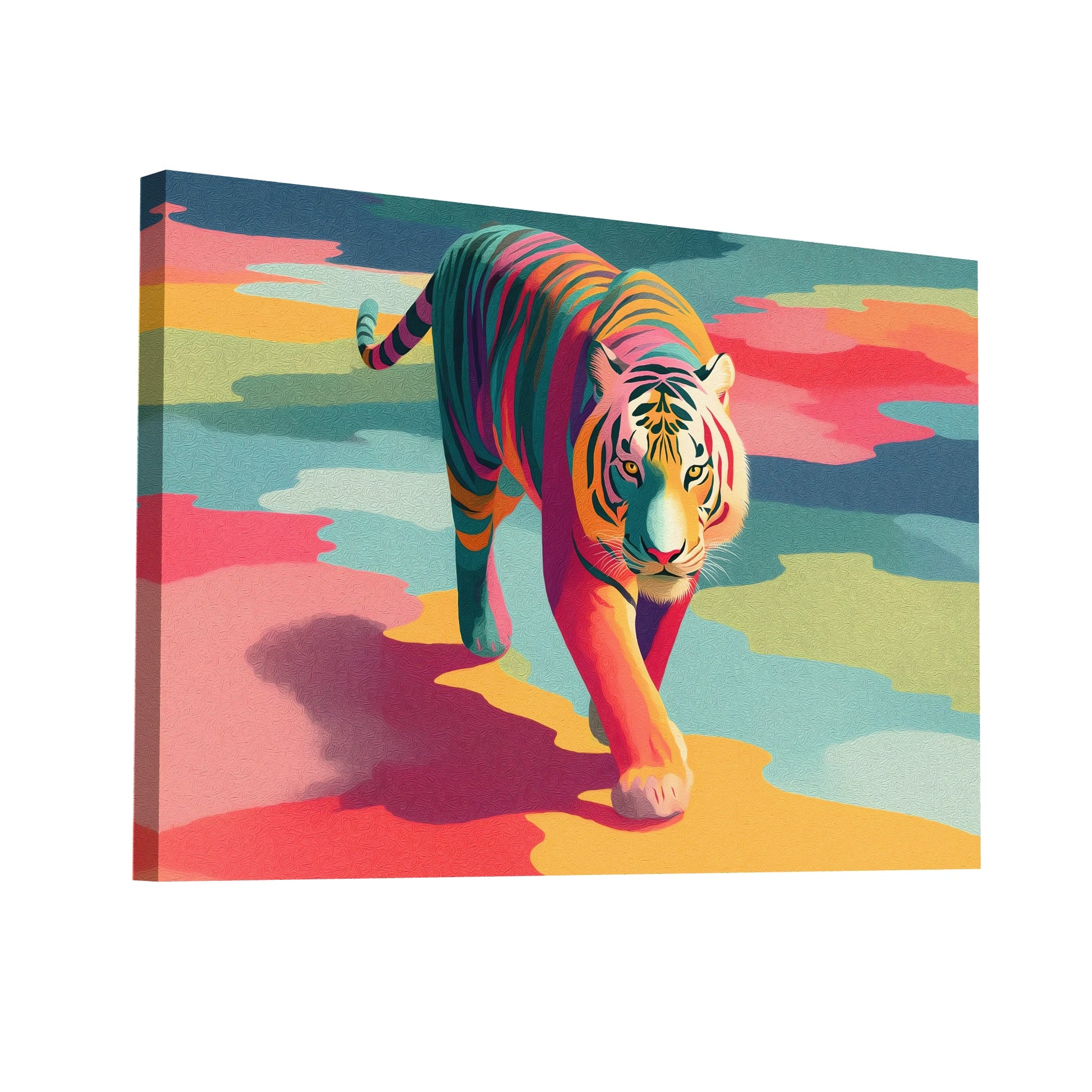 Product Hero 3D WebP Tableau Tigre Multicolore - Art Virtuoso