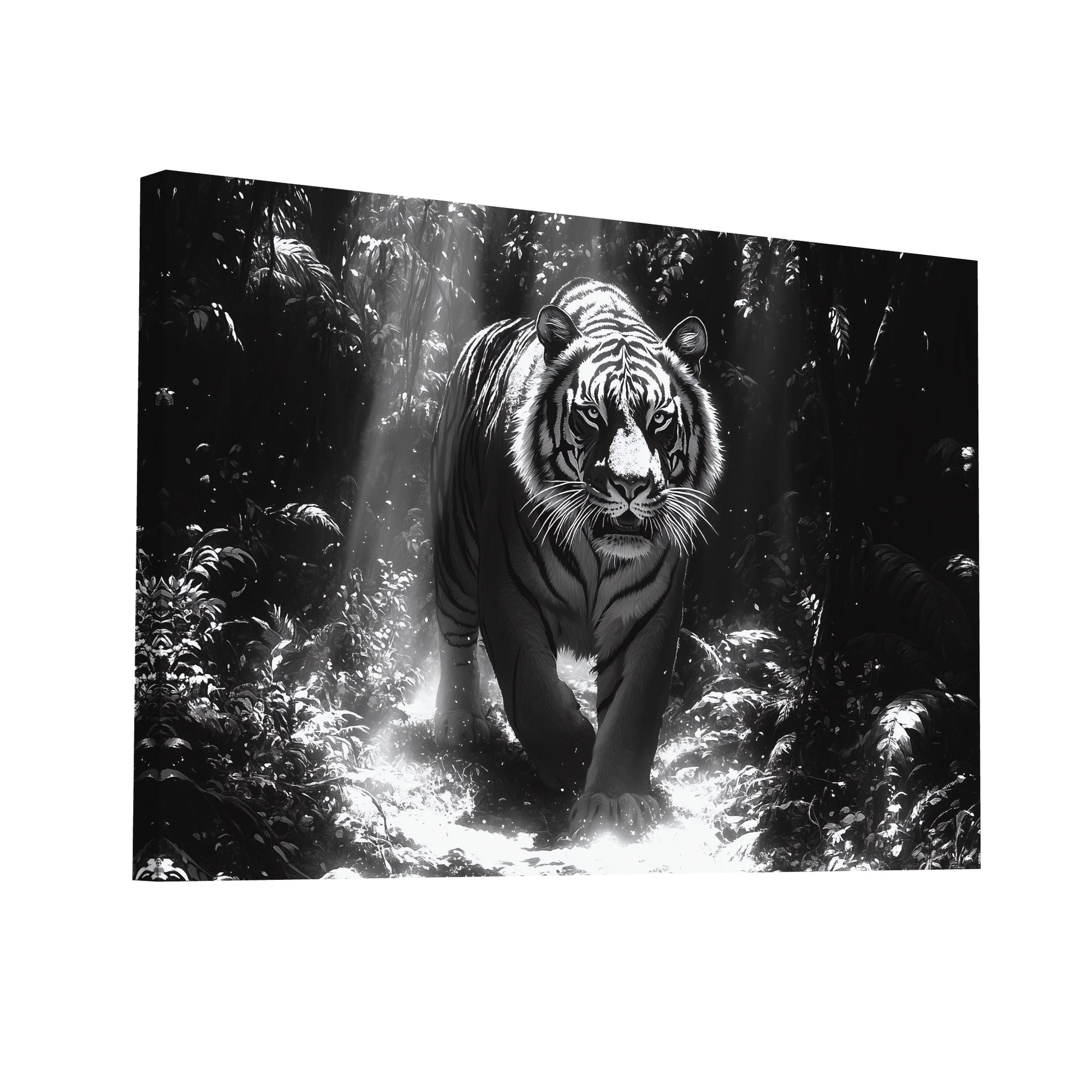 Product Hero 3D WebP Tableau Tigre Noir et Blanc - Art Virtuoso