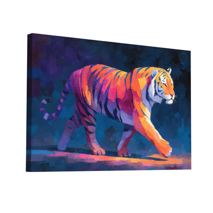 Product Hero 3D WebP Tableau Tigre Peinture : Chasseur Nocturne - Art Virtuoso