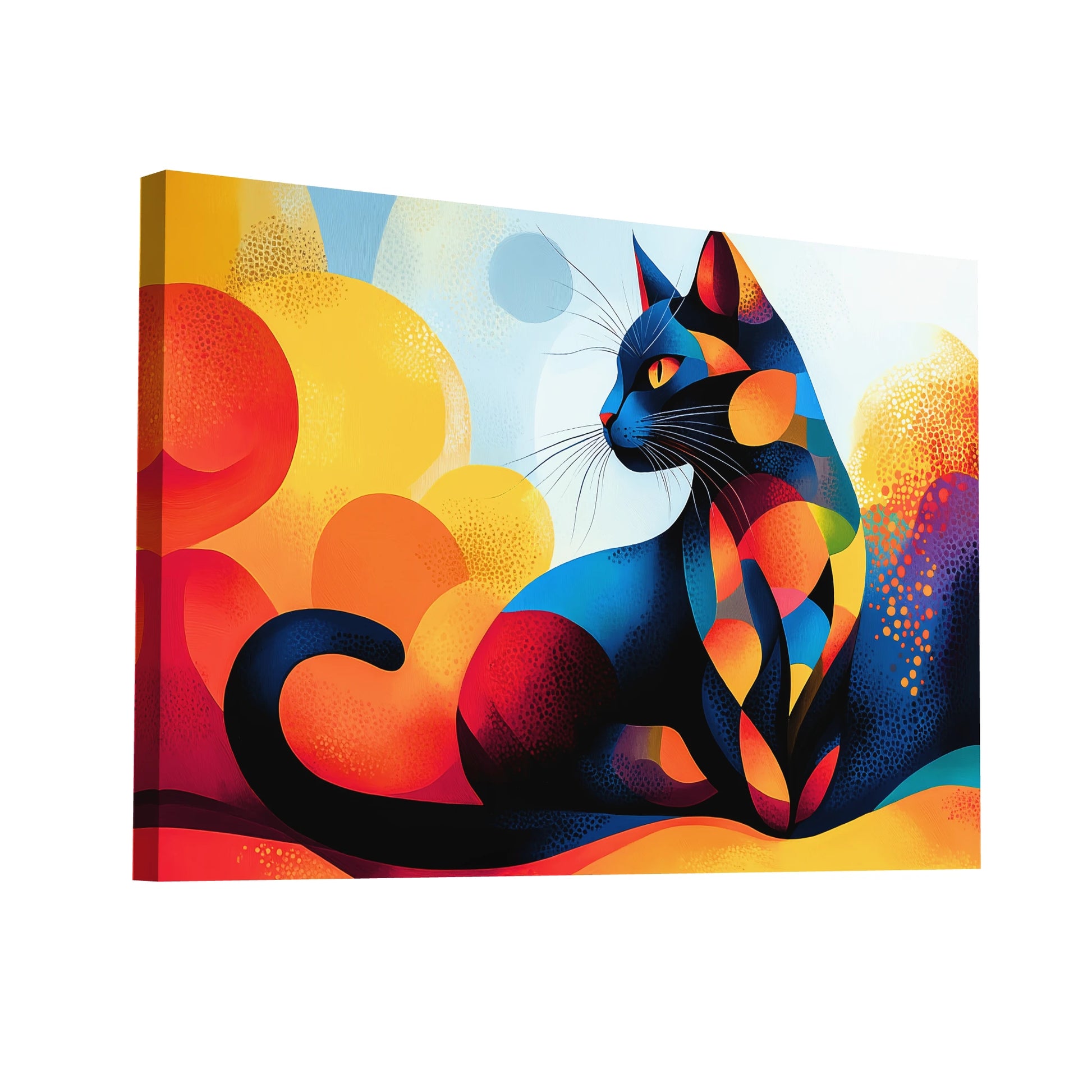 Product Hero 3D WebP Tableau Toile Chat - Symphonie Féline - Art Virtuoso