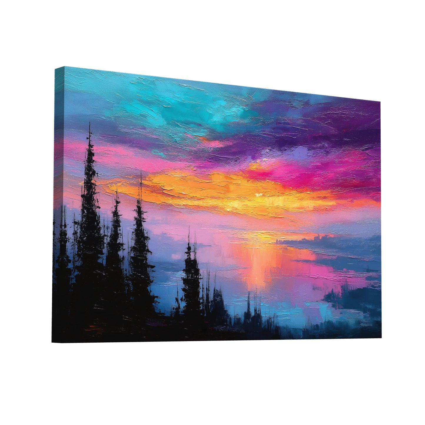 Product Hero 3D WebP Tableau Toile - Coucher de Soleil Magique - Art Virtuoso