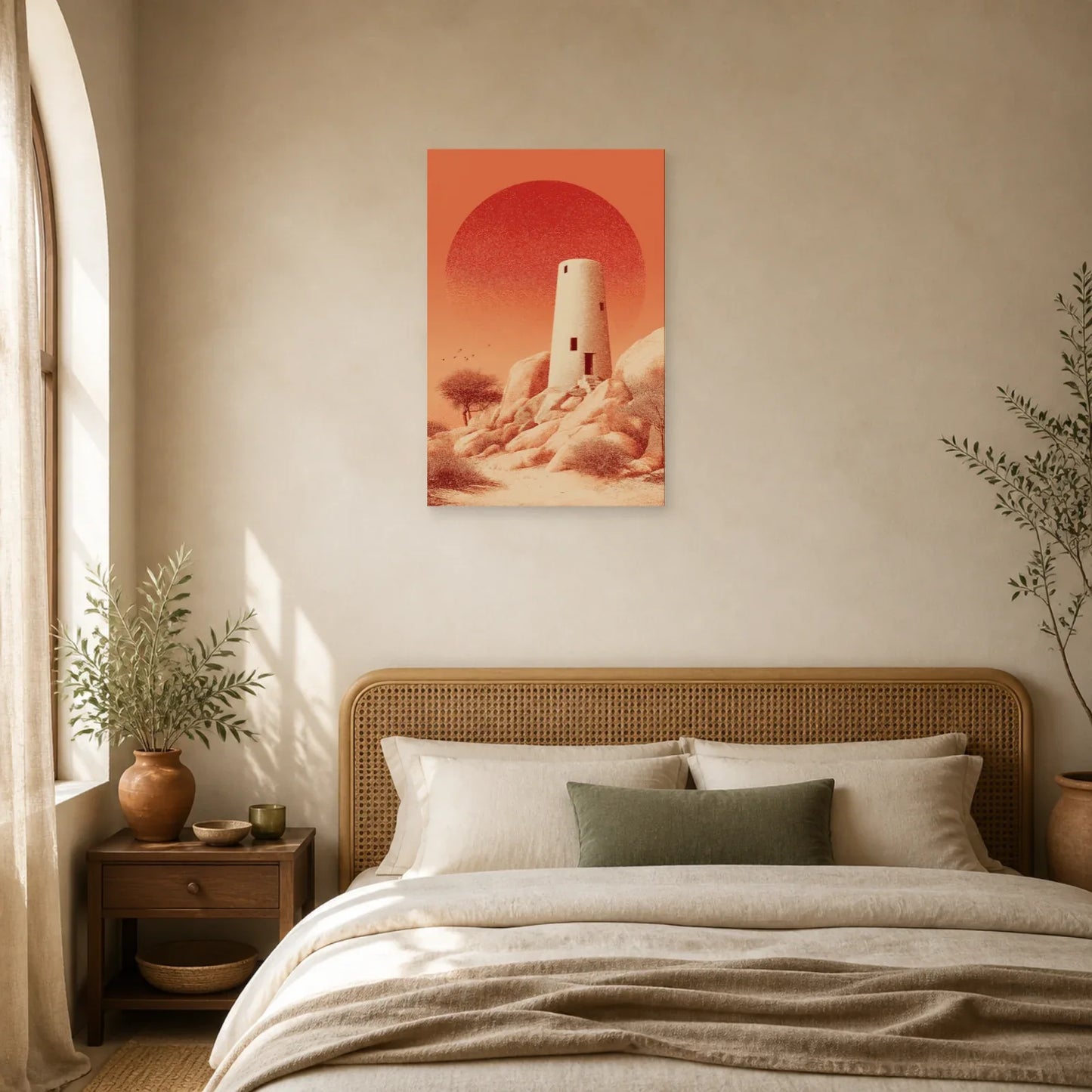 Tableau Tour Ancienne Terracotta dans une chambre - Art Virtuoso