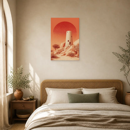 Tableau Tour Ancienne Terracotta dans une chambre - Art Virtuoso