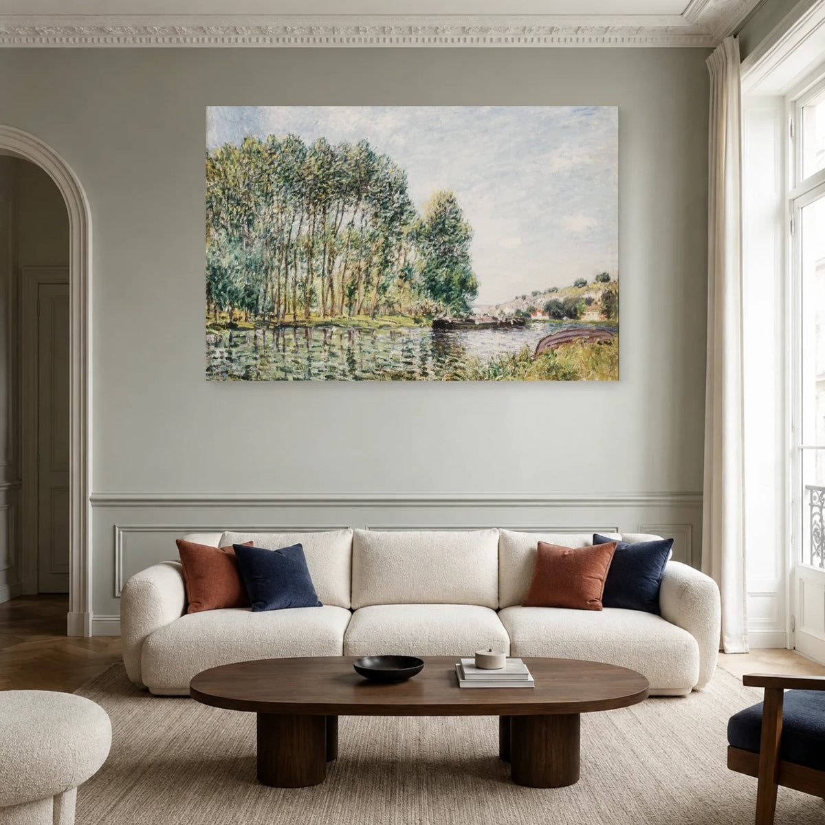 Tableau Tournant du Loing à Moret – Alfred Sisley dans un salon - Art Virtuoso