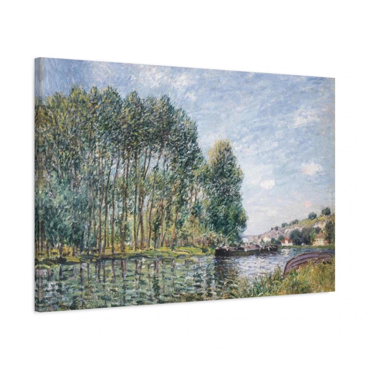 Tableau Tournant du Loing à Moret – Alfred Sisley - toile 3D avec bords imprimés - Art Virtuoso