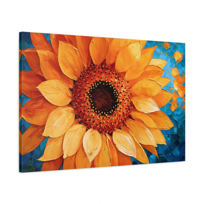 Tableau Tournesol Jaune Gros Plan - Cœur Solaire - toile 3D avec bords imprimés - Art Virtuoso