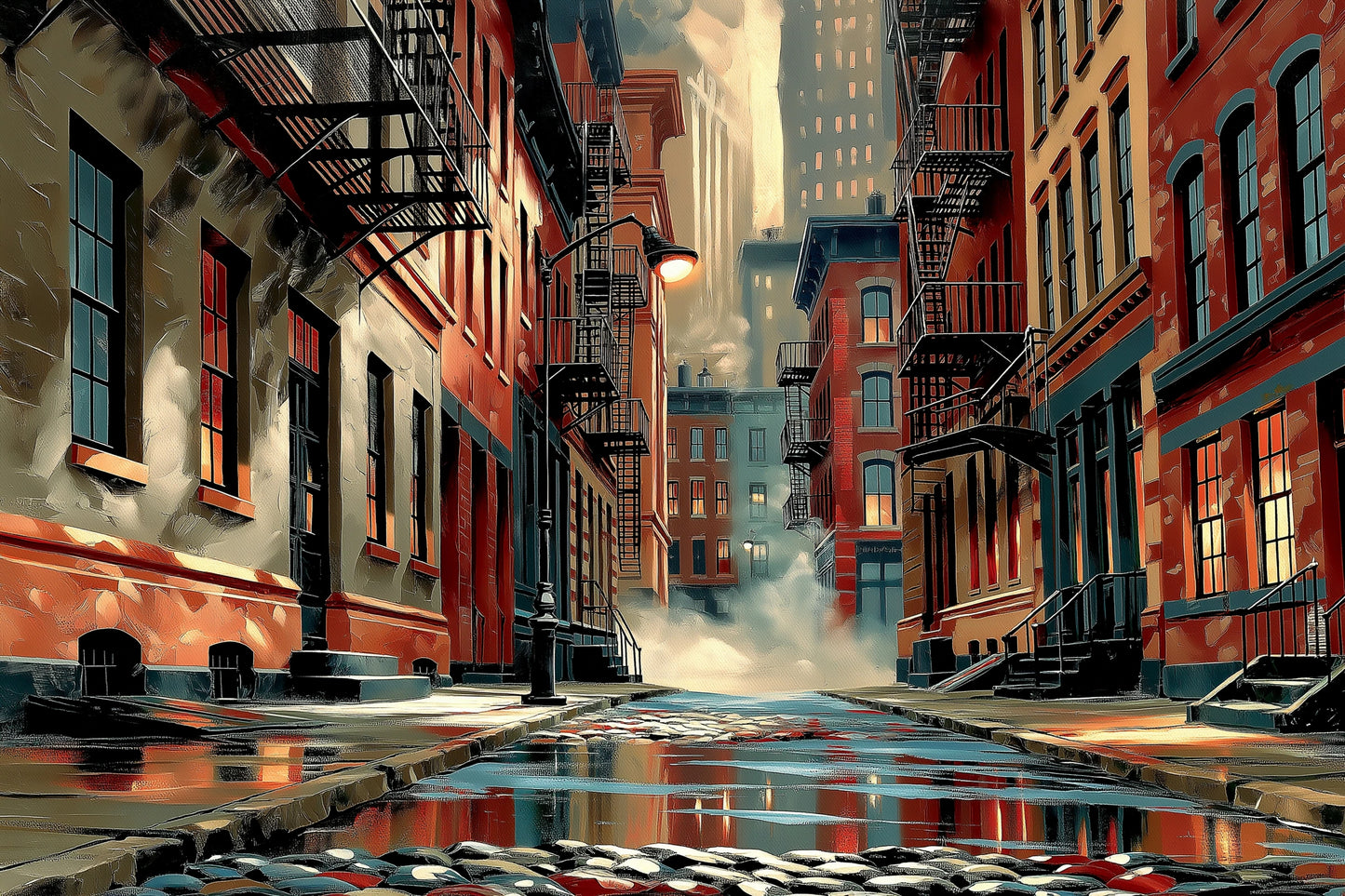 Tableau Tribeca New York avec façades de brique, format S