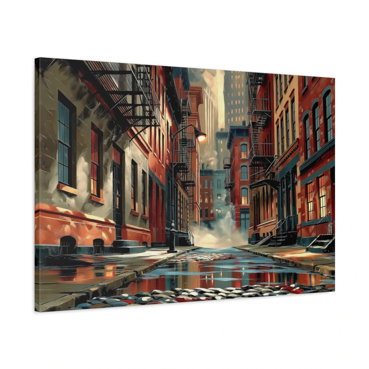 Vue latérale de la toile Tribeca avec bords imprimés