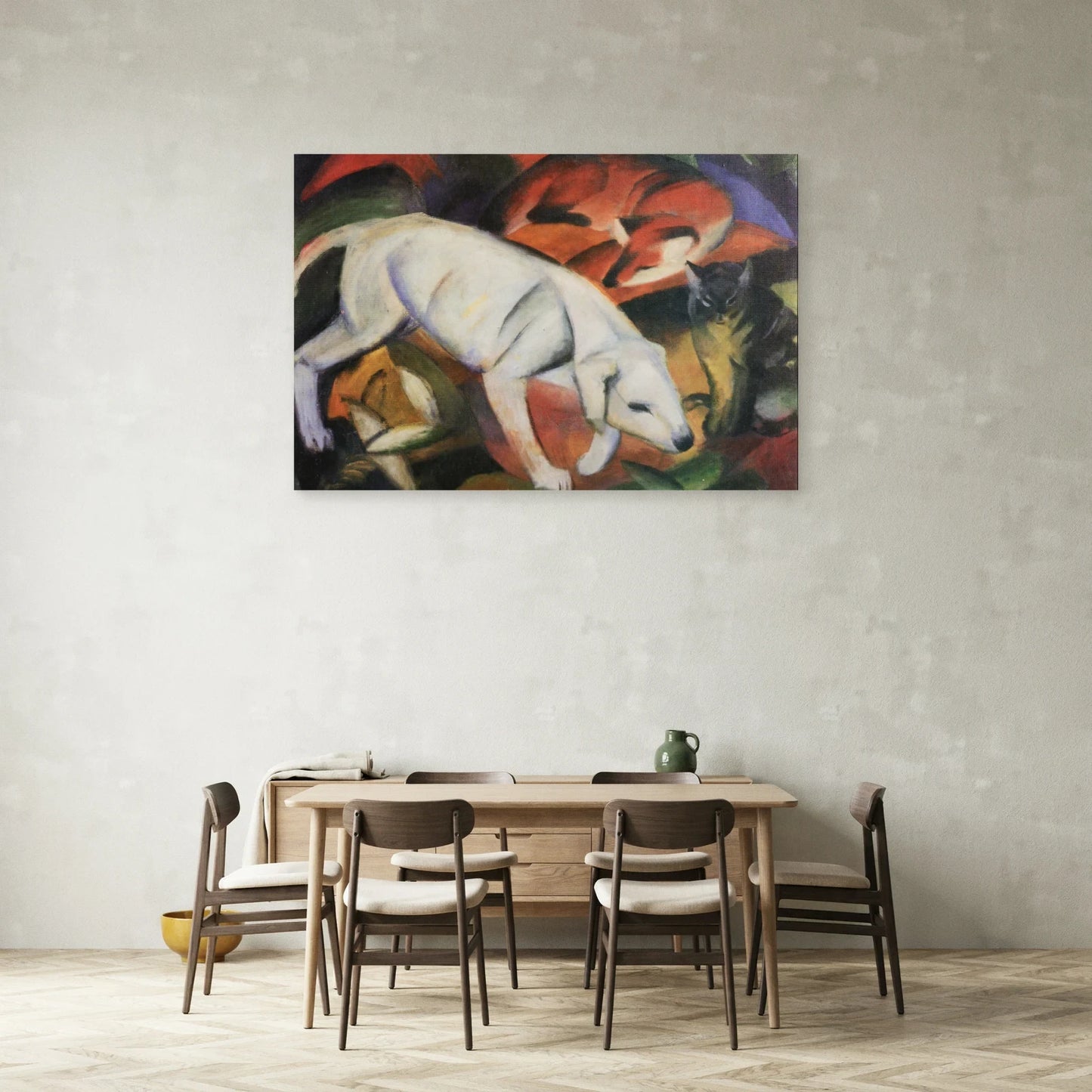 Tableau Trois Animaux – Franz Marc dans une salle à manger - Art Virtuoso