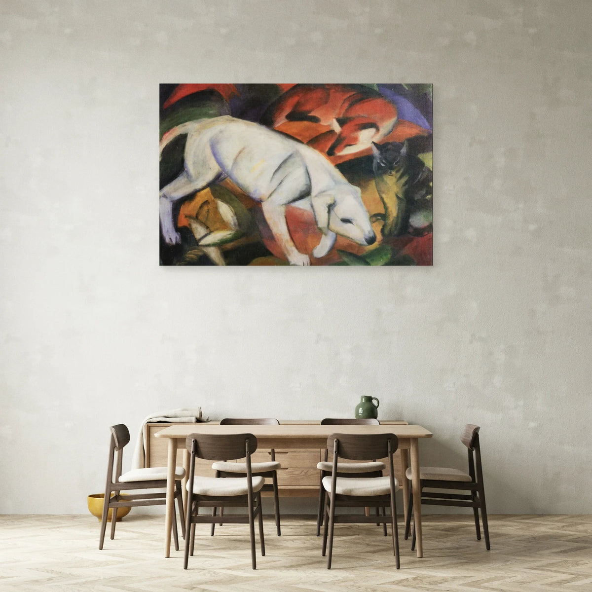 Tableau Trois Animaux – Franz Marc dans une salle à manger - Art Virtuoso