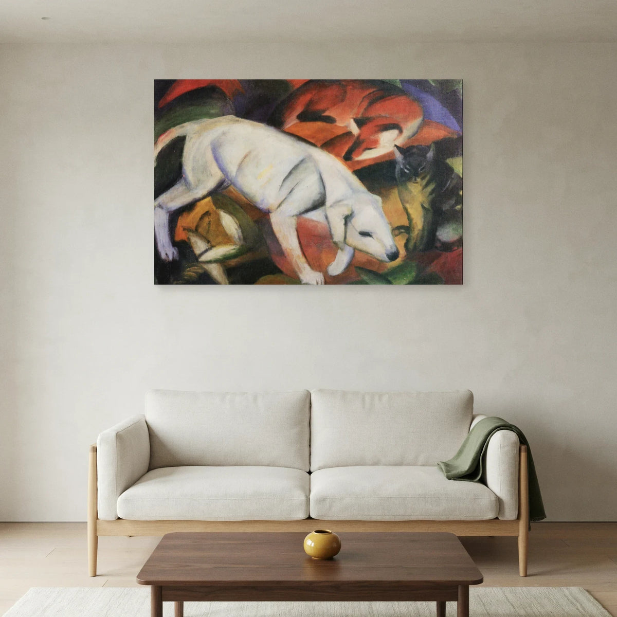 Tableau Trois Animaux – Franz Marc dans un salon - Art Virtuoso