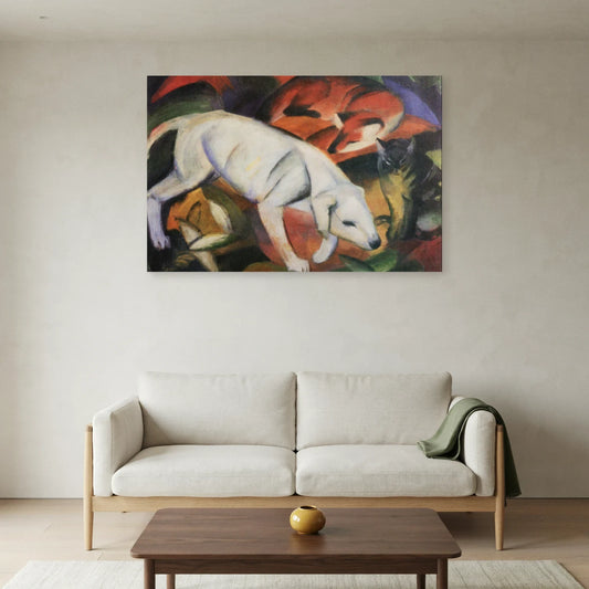 Tableau Trois Animaux – Franz Marc dans un salon - Art Virtuoso