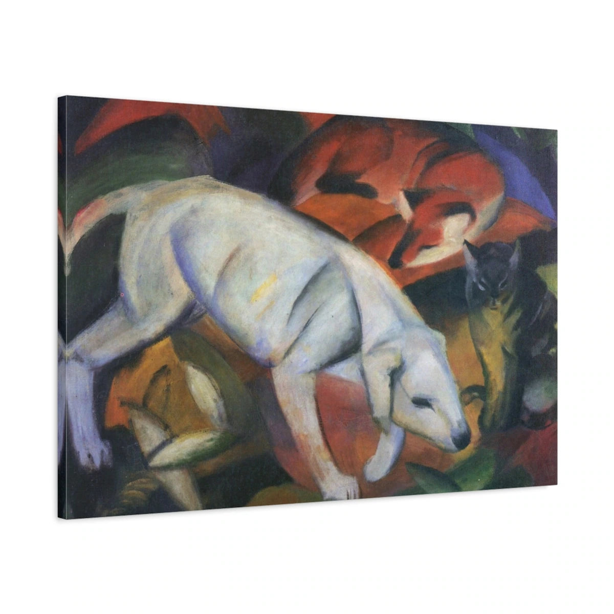 Tableau Trois Animaux – Franz Marc - toile 3D avec bords imprimés - Art Virtuoso