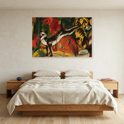 Tableau Trois Chats – Franz Marc dans une chambre - Art Virtuoso