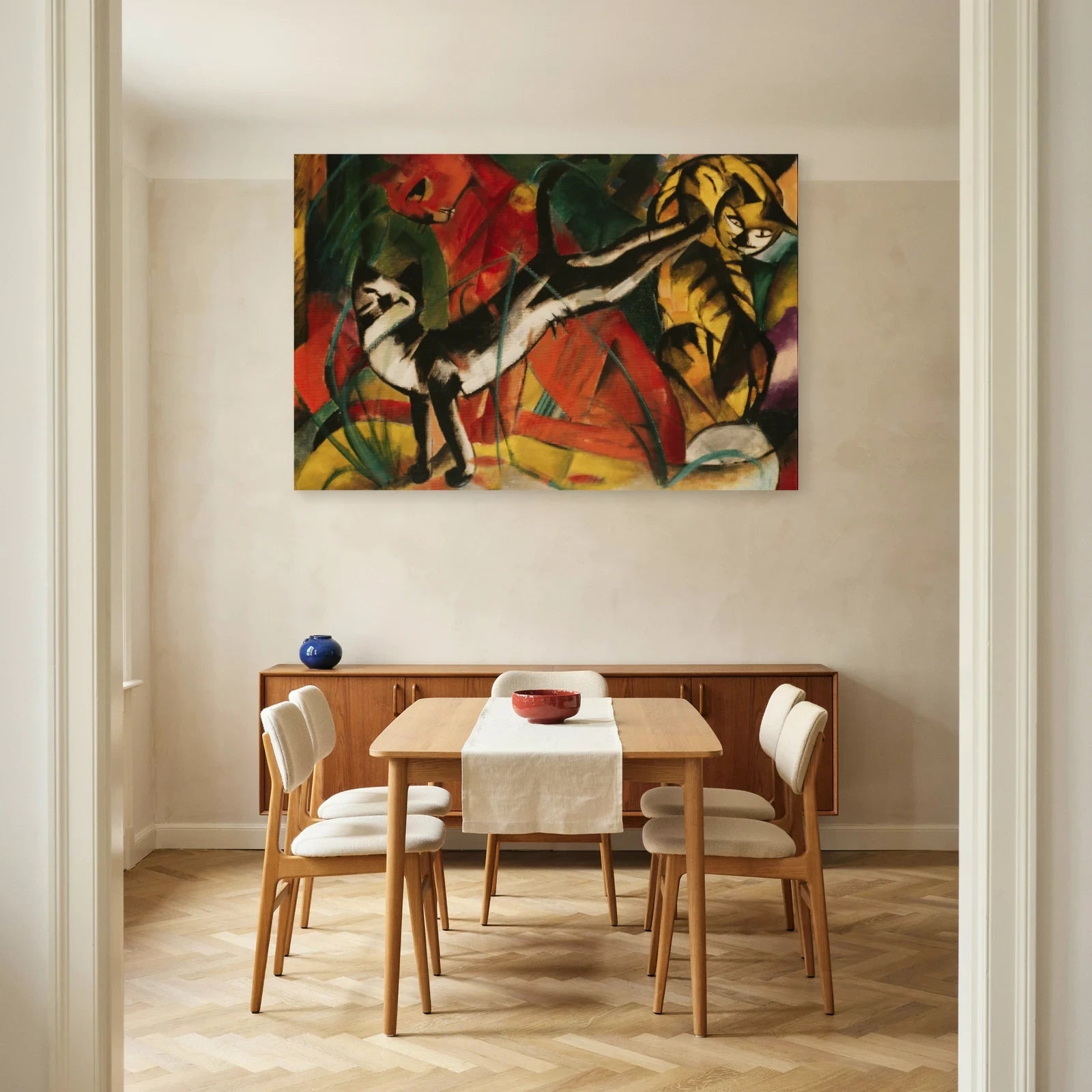 Tableau Trois Chats – Franz Marc dans une salle à manger - Art Virtuoso