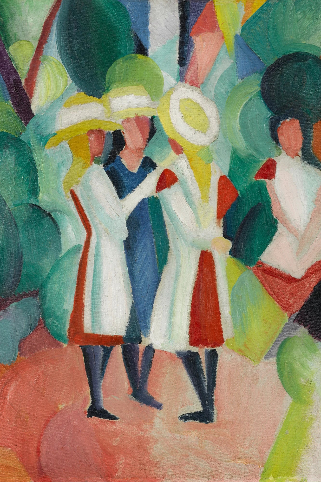 Trois jeunes filles aux chapeaux jaunes d’August Macke – format S