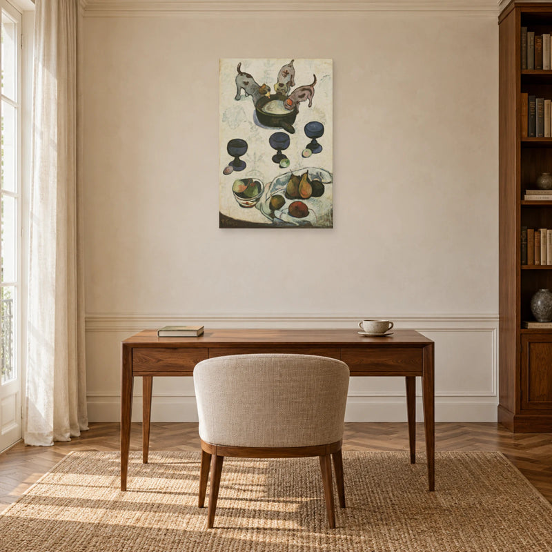 Tableau Nature morte aux trois petits chiens de Paul Gauguin dans un bureau - Art Virtuoso