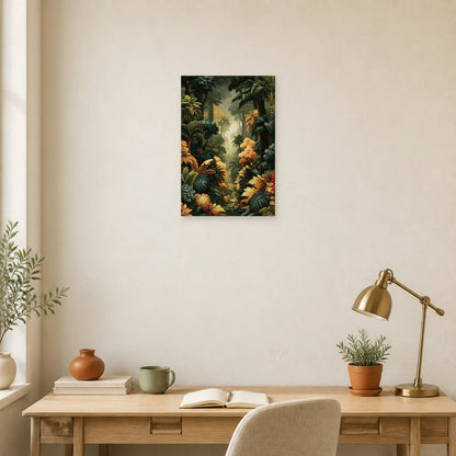 Tableau Tropical Exotique Feuillage Luxe dans un bureau elegant