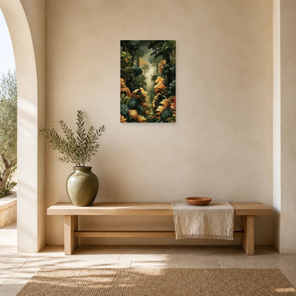 Tableau Tropical Exotique Feuillage Luxe dans une entree ou un couloir decore