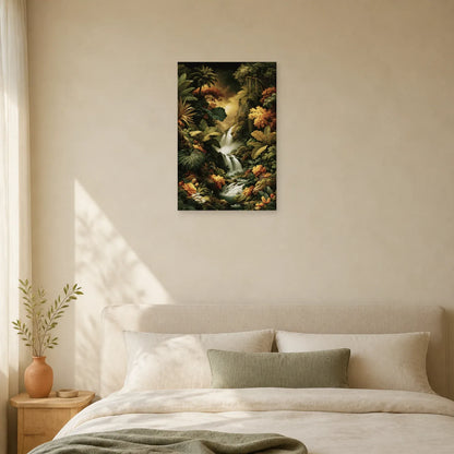 Tableau Tropical Jungle Cascade dans une chambre apaisante