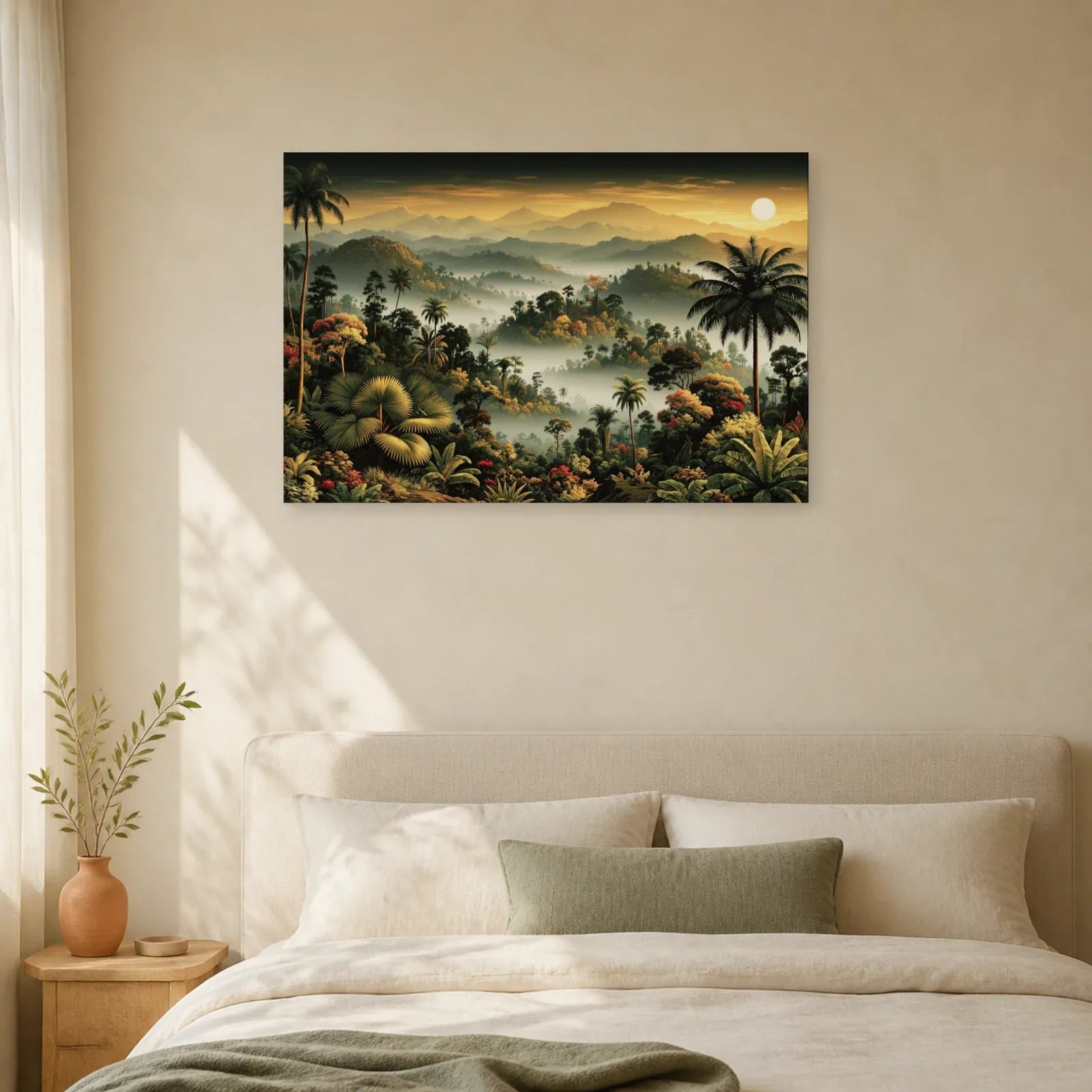 Tableau Tropical Paysage Brume dans une chambre apaisante