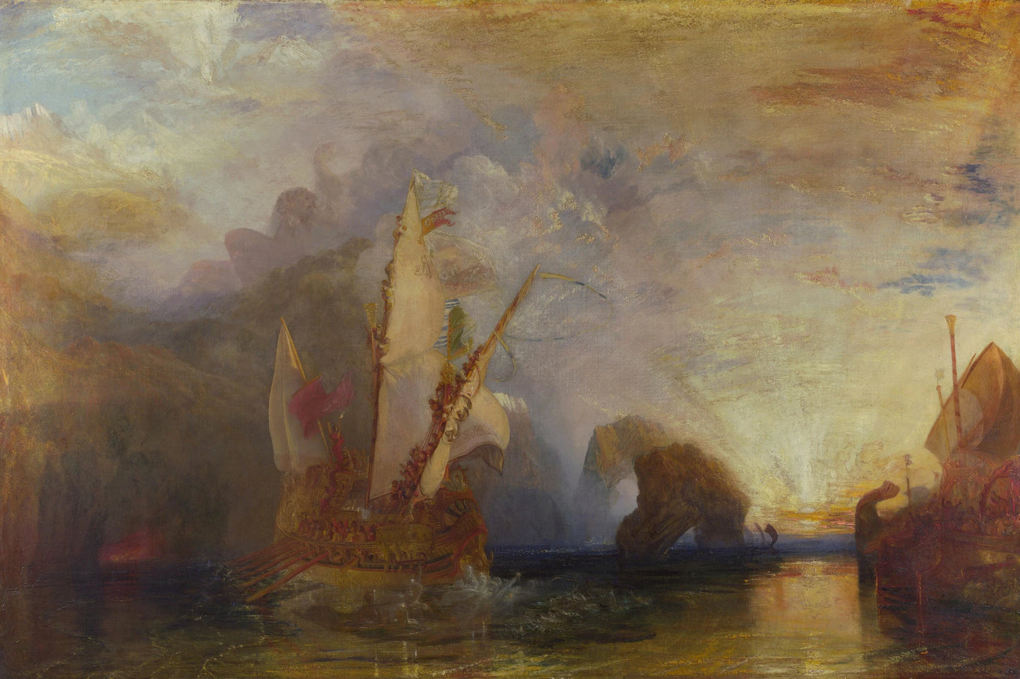 Ulysse narguant Polyphème de William Turner – reproduction sur toile – format L
