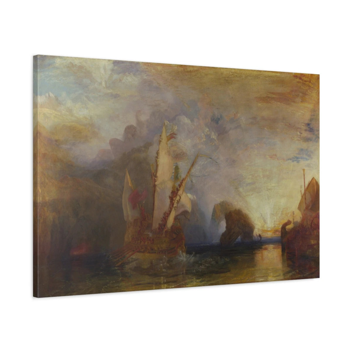 Tableau Ulysse narguant Polyphème – William Turner - toile 3D avec bords imprimés - Art Virtuoso