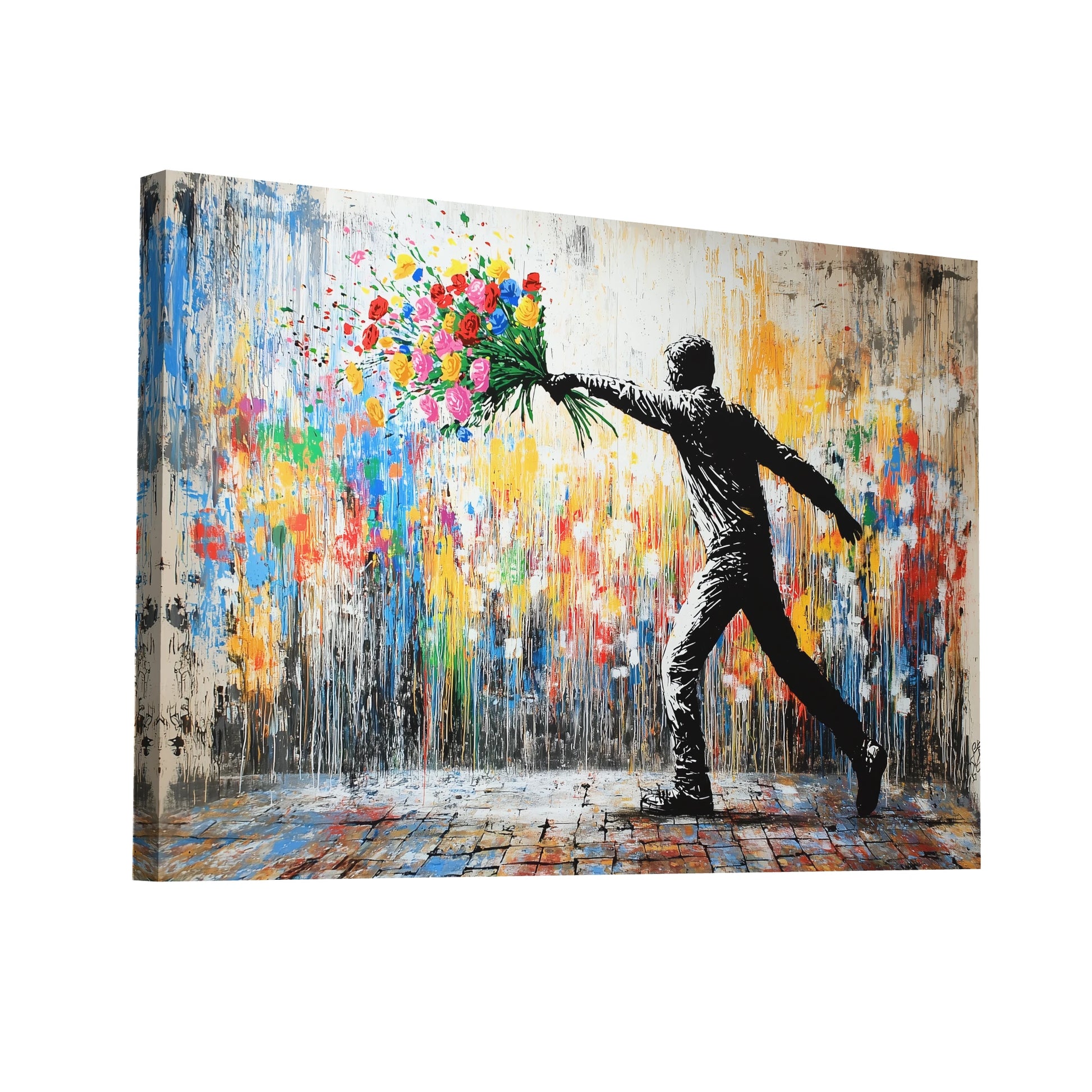 Product Hero 3D WebP Tableau Urbain - Dites le avec des Fleurs - Art Virtuoso