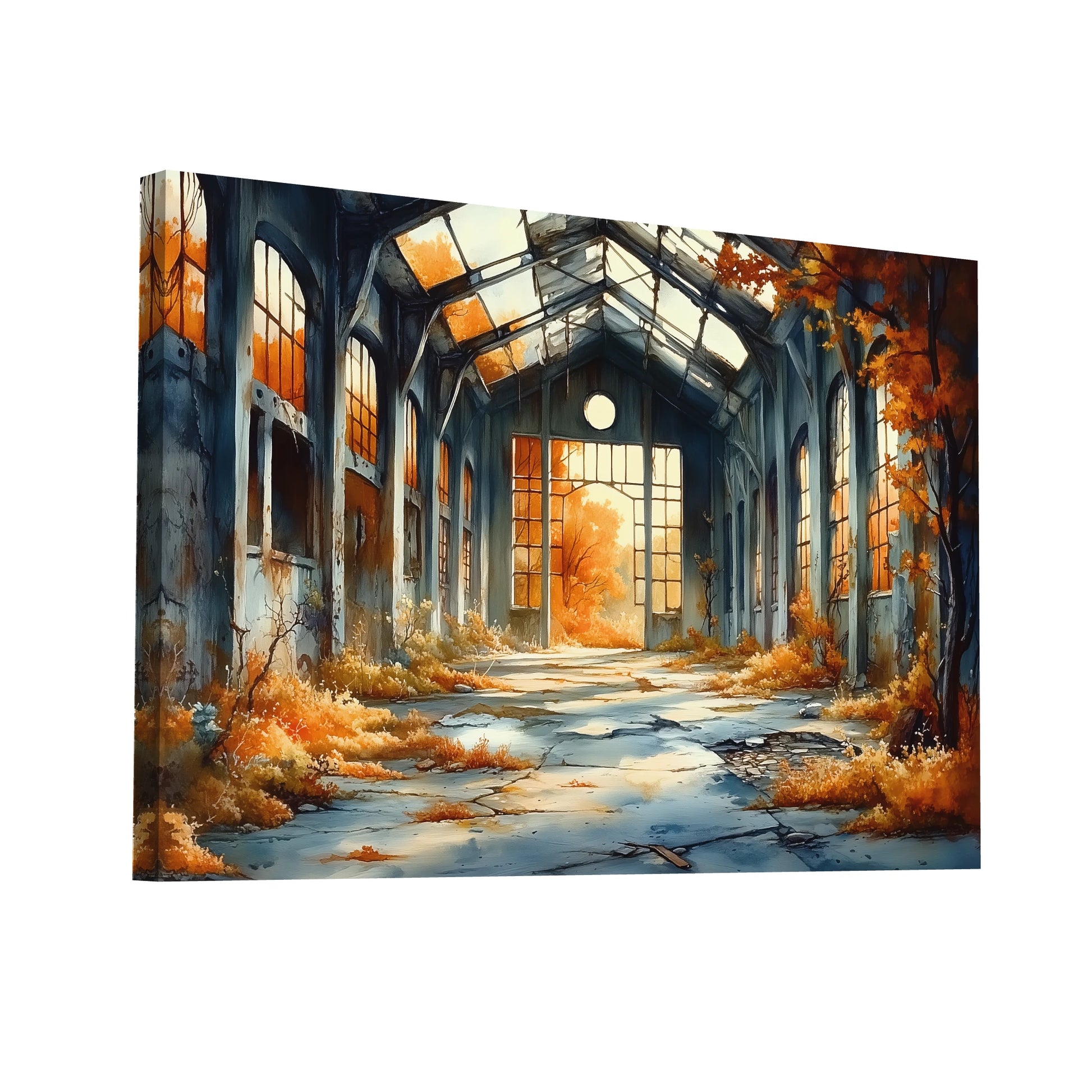 Product Hero 3D WebP Tableau Usine Désaffectée - Passé industriel - Art Virtuoso