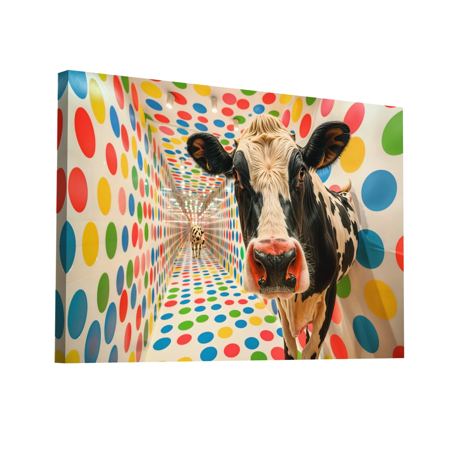 Product Hero 3D WebP Tableau Vache Pop Art – Polka Dots - Art Virtuoso