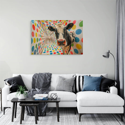 Tableau Vache Pop Art – Polka Dots Art Virtuoso