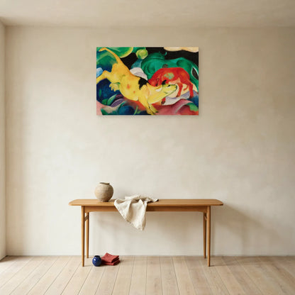 Tableau Vaches rouges, vertes et jaunes – Franz Marc dans une entrée ou un couloir - Art Virtuoso