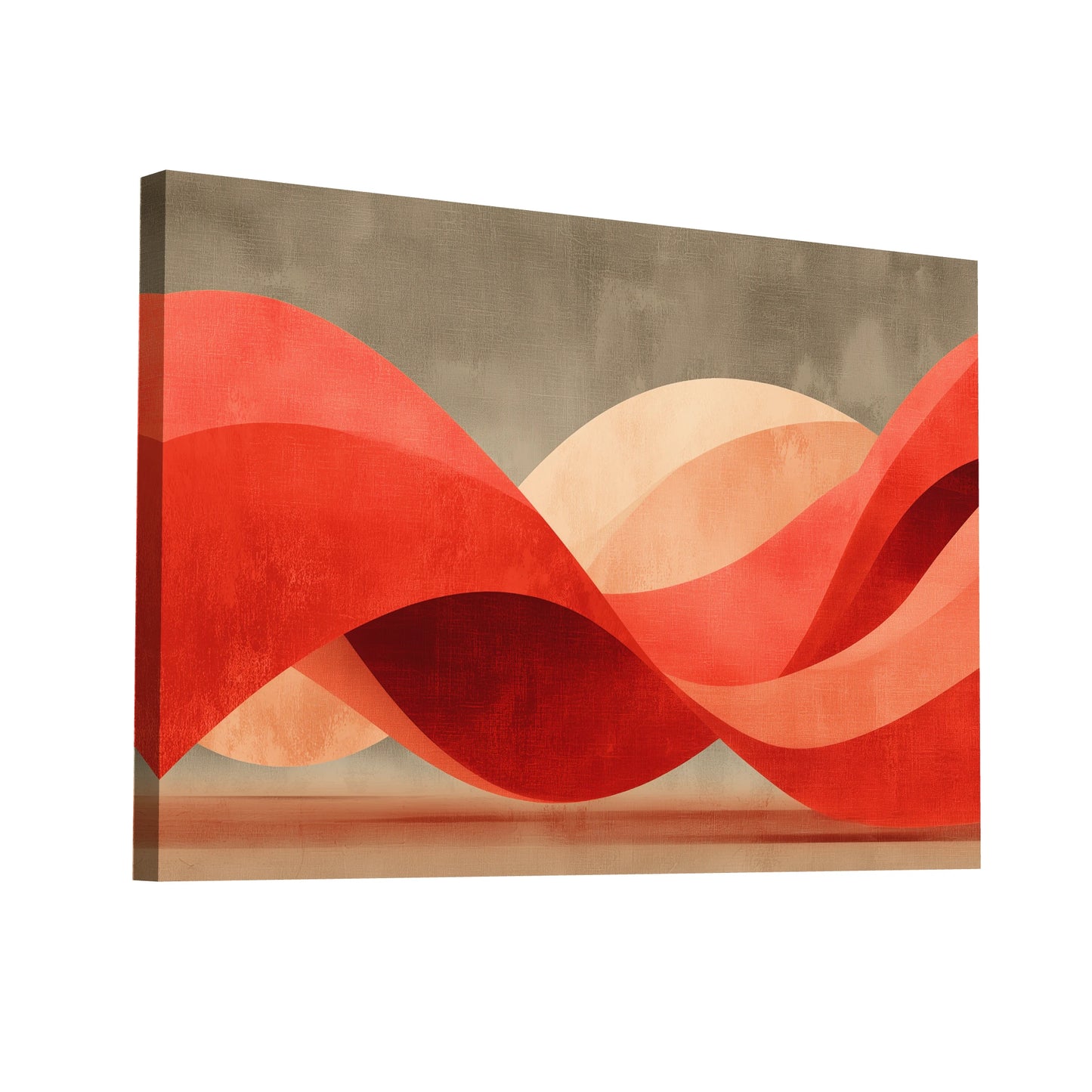 Product Hero 3D WebP Tableau Vagues des Collines Terracotta – Ondulations carmin sur ciel minéral - Art Virtuoso